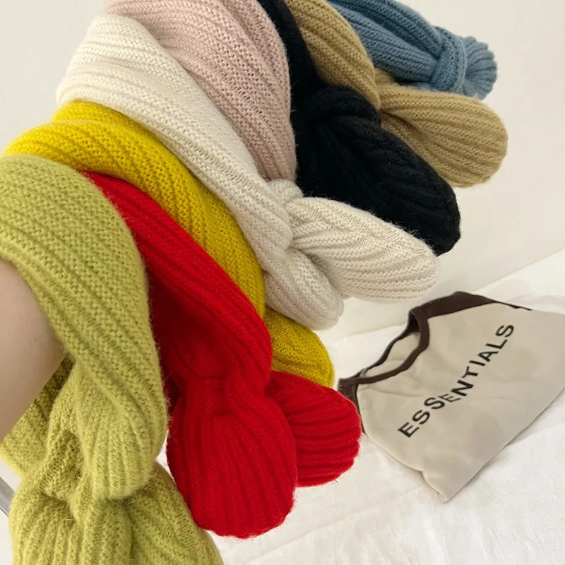 Bufanda de punto de Color caramelo para bebé, bufandas cálidas para niño pequeño, cuello cálido, moda de otoño e invierno