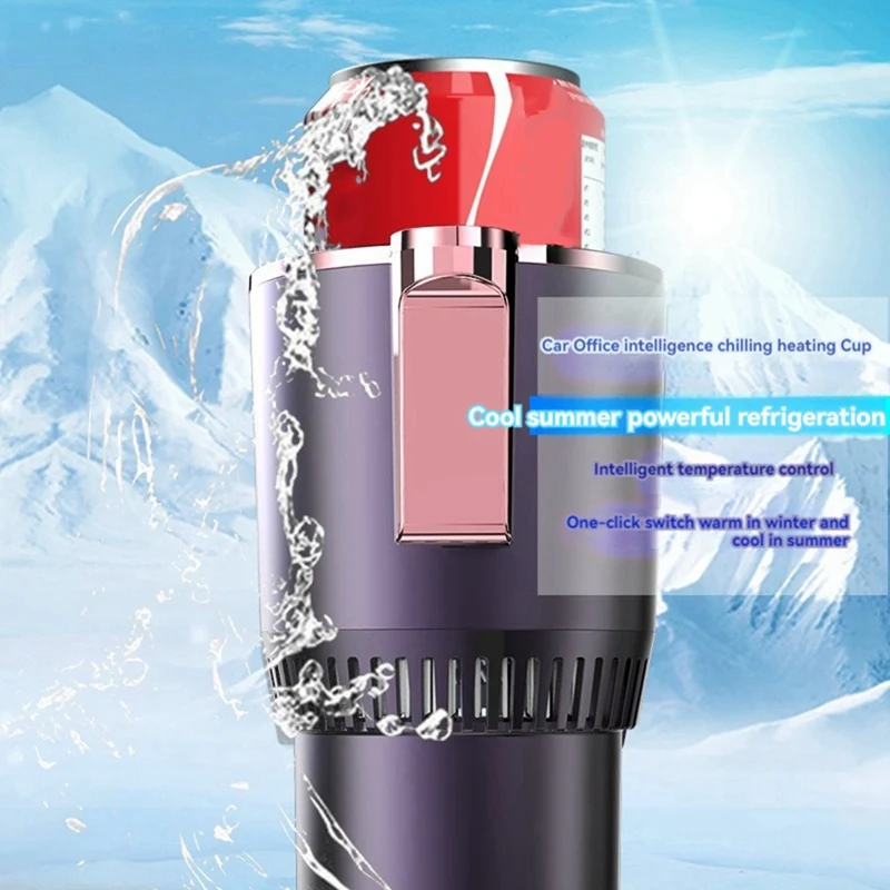 2 In 1 Intelligent Cold & Warm Car Cup With Cooling And Heating Functions Insulation Drink Cooler For Tumblers US Plug