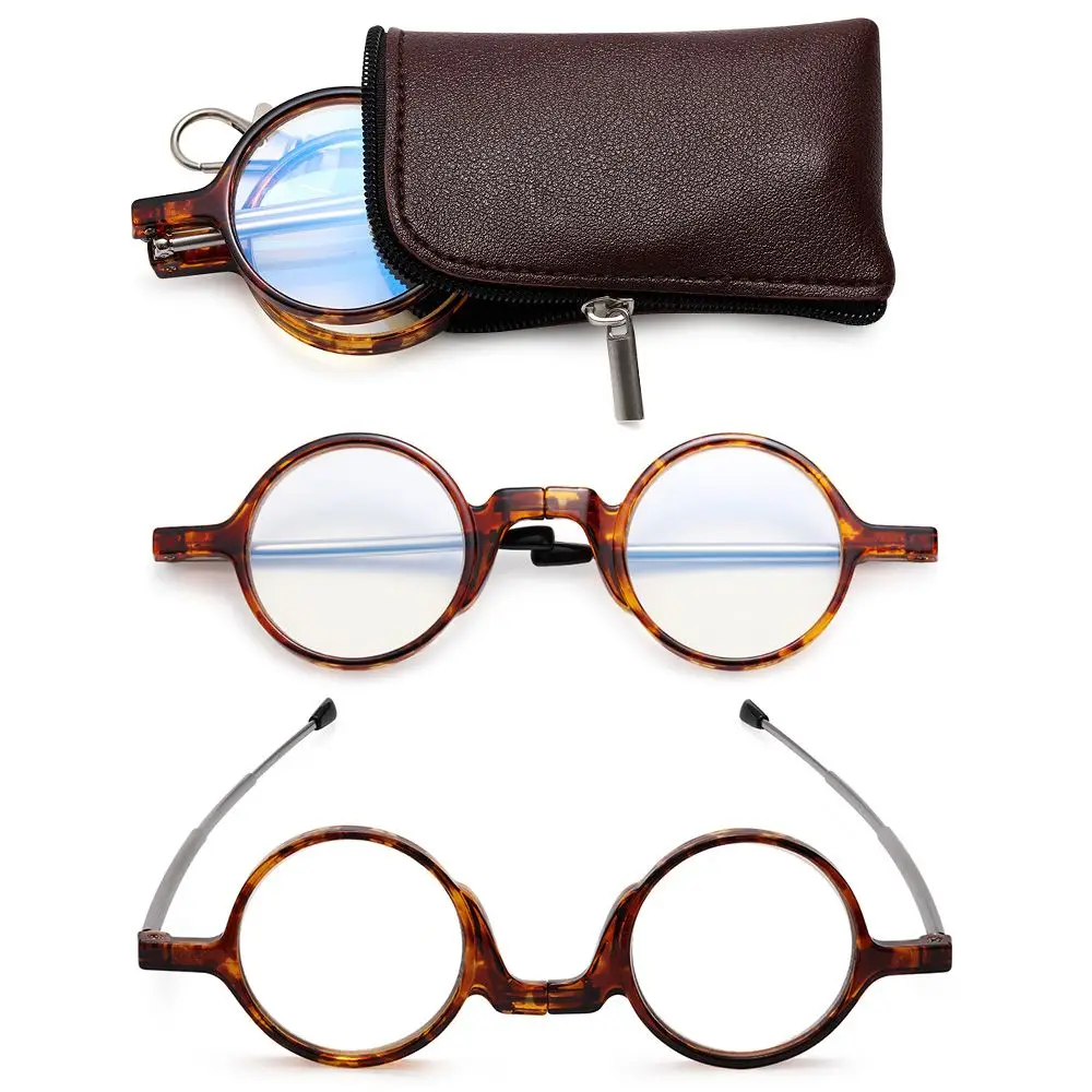 1PC Lightweight Mini Reading Glasses for Women & Men Compact Folding Reading Eyeglasses Portable Readers with Keychain Case