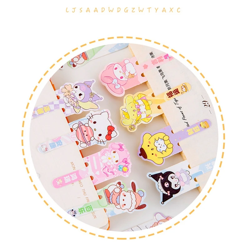 15 pièces Hello Kitty mélodie cannelle Kuromi dessin animé mignon papier signet ensemble étudiant créatif signet papeterie cadeau en gros