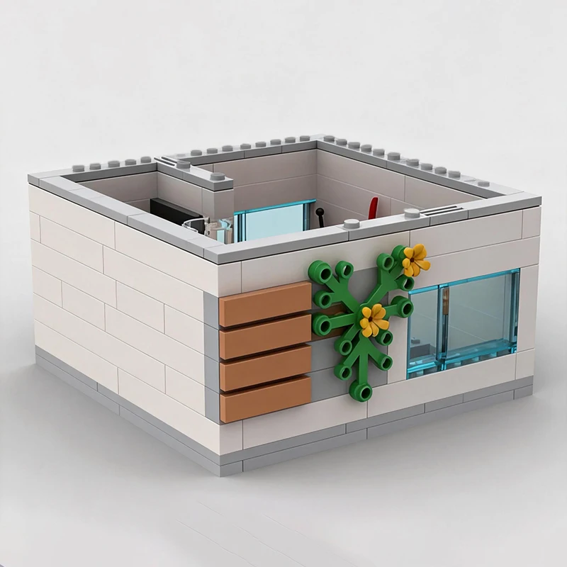 605개 조립식 모듈형 현대식 가족 주택 MOC 맞춤형 모듈 빌딩 블록 기술 모델 DIY 휴일 장난감 선물