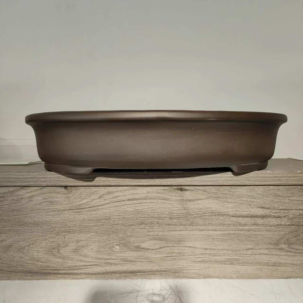 Hand Made Classic Grey antique style Unglzed Shallow Bonsai Pot