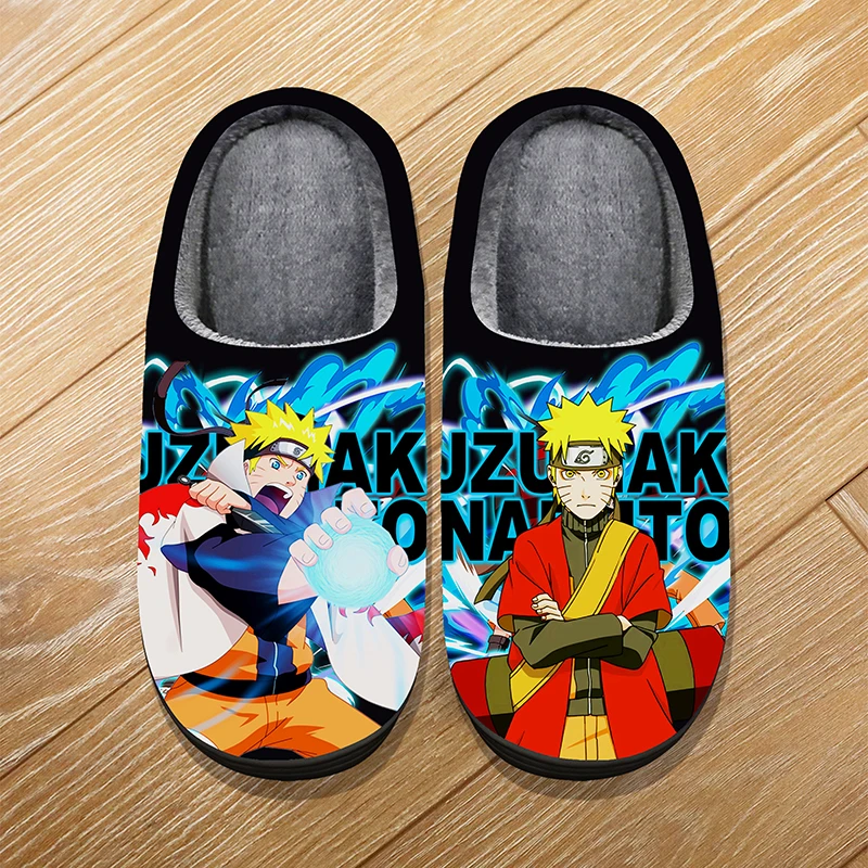 

Custom Size Winter Home Soft Warm Cartoon Slippers For Adult Kids Anime NARUTO Uzumaki Naruto Cosplay Indoor Cute Slippers