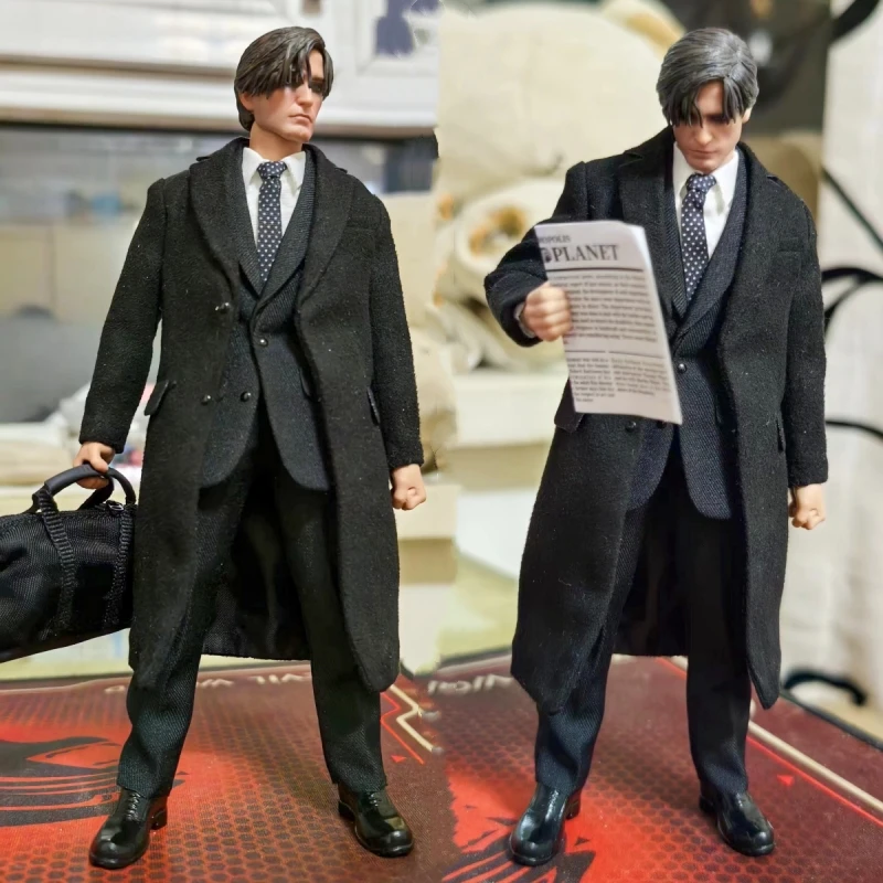 Aton custom männliche Soldat Nacht Stadt Robert Pattinson Bruce Wayne mit Aktentasche komplettes Set für 6in Action figuren Modell Körper