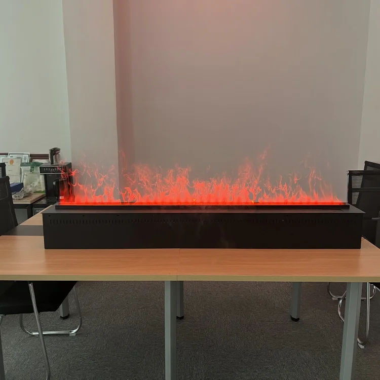 Modern 750mm Silent Mist Electric Fireplace Insert App Remote Control LED Display Metal Heater For Hotel Home Indoor Decor