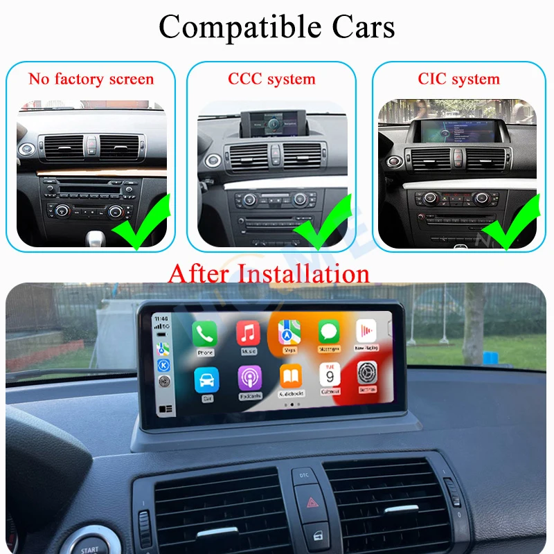 Auto motive Stereo Radio For BMW 1 Series E81 E82 E87 E88 Qualcomm Android 13 Carplay Car Video Player Central Multimedia Screen