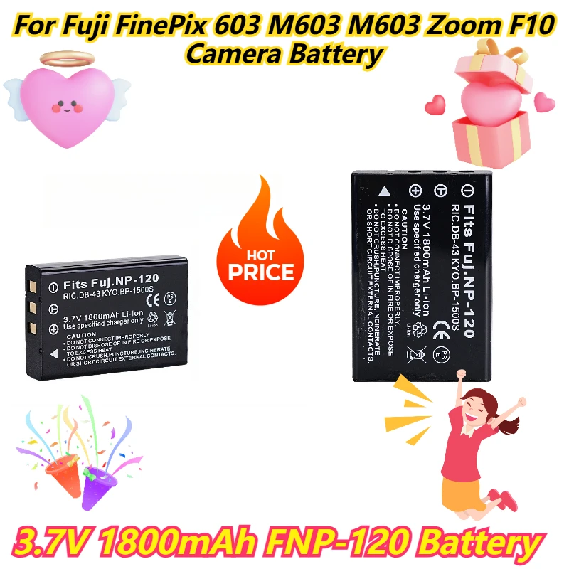 

3.7V 1800mAh FNP-120 Battery For Fuji FinePix 603 M603 M603 Zoom F10 Camera Battery