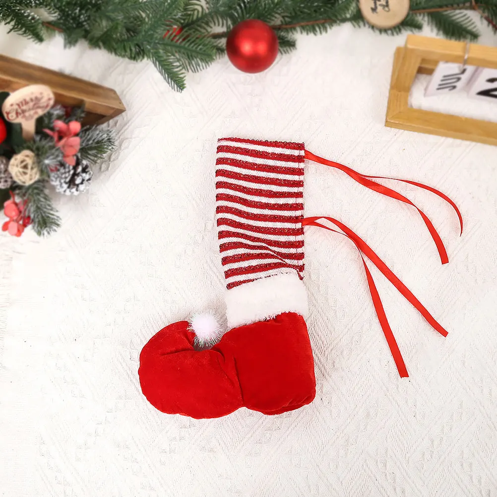 

2 Pcs Furniture Legs Table Cover Christmas Decor Decorations Flannel Chair Protectors Covers