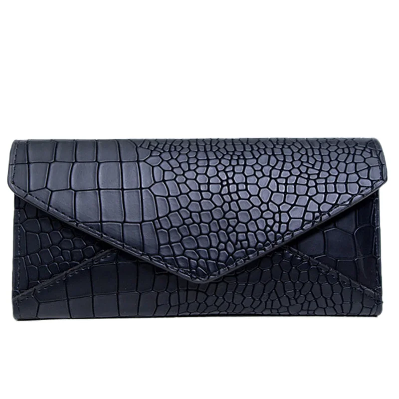 Leather Stone Grain Wallet Concise Simple Purse Female Envelope Bag Card Organizer Women Clutch Bag Ladies Rectangle Pocket