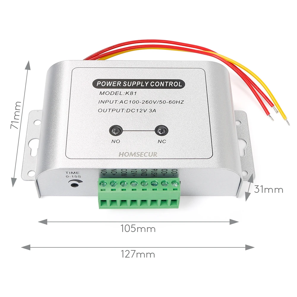 2Pcs 433MHz Remote Control DC12V3A Power Supply For Door Access Video Intercom