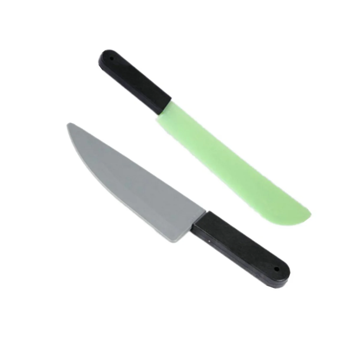 Plastic lichtgevende lange snijder Halloween-gereedschap Plastic speelgereedschap voor kinderen Lichtgroene horror-prop voor enge feestartikelen