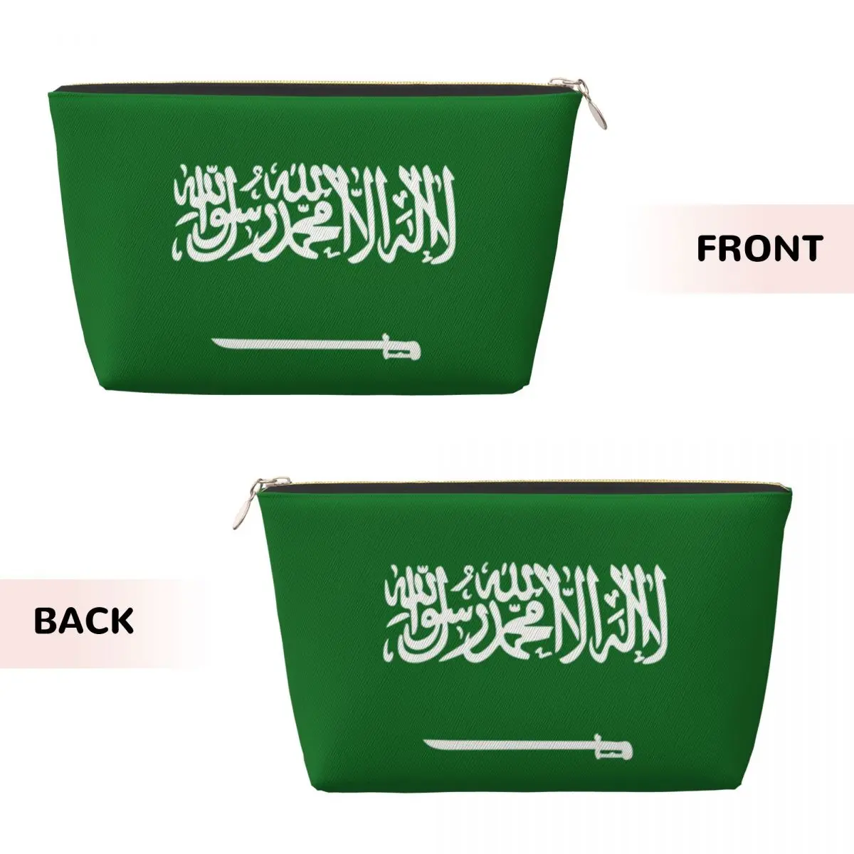 Custom Saudi Arabia Passport Cosmetic Bag Women Kawaii Big Capacity Makeup Case Beauty Storage Toiletry Bags