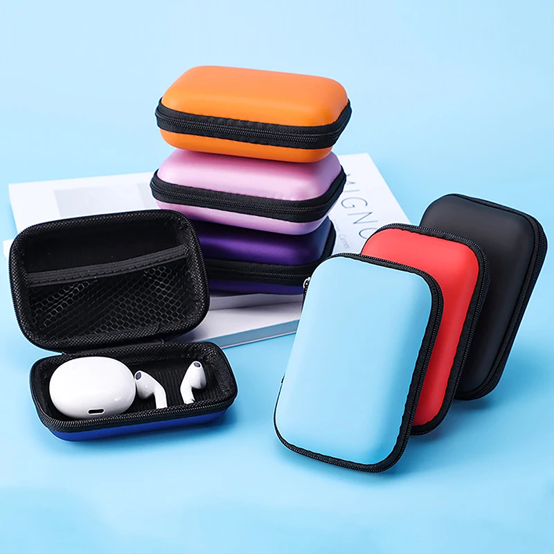 Portable Travel Storage Bag for Earphones Charging Case with Zipper - Organizer for Electronics Cables Portable Travel Cable