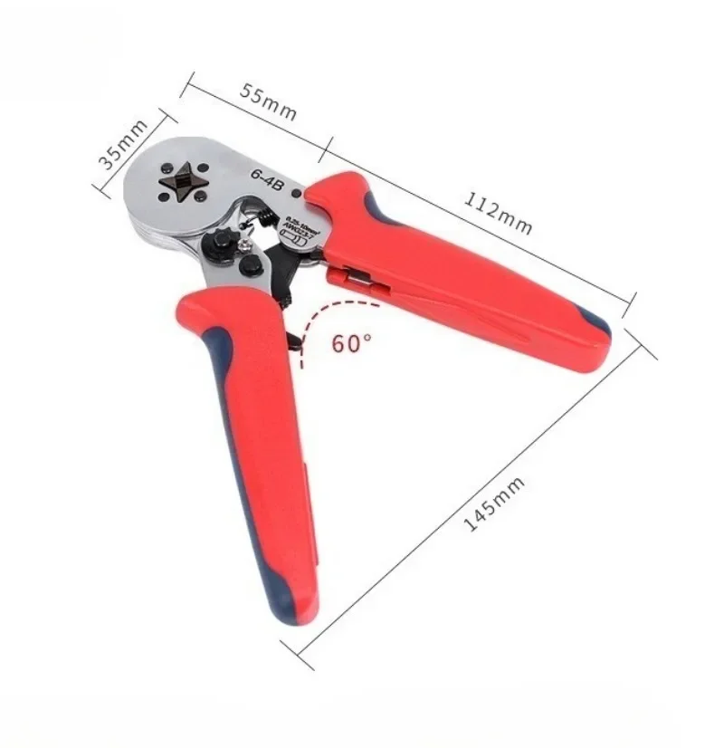 Crimping pliers Self-adjusting VE tubular crimping pliers Needle cold pressing terminal 0.25-10 mm quadrilateral