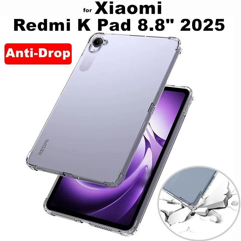 for Xiaomi Redmi K Pad 8.8 Inch 2025 Case Redmi KPad Transparent Soft Silicone TPU Protection Shockproof Capa Fundas Shell
