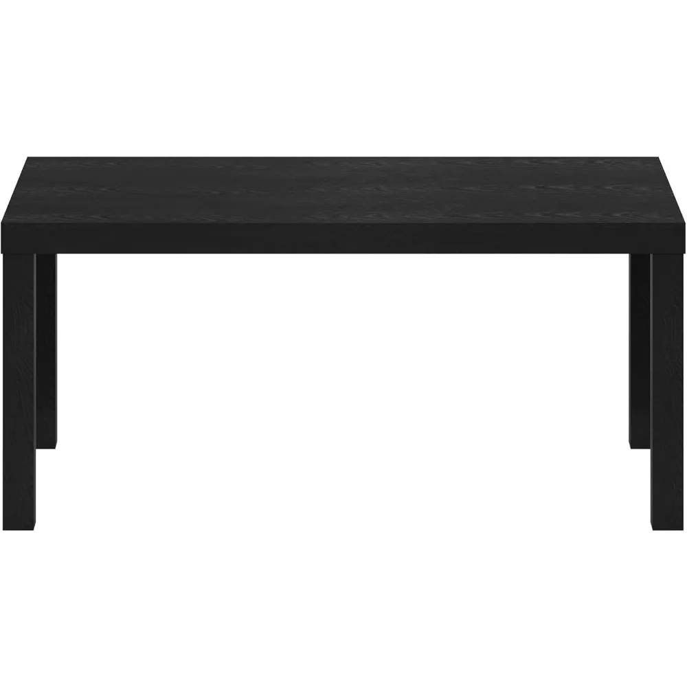 Mesa de centro simples clássica para sala de estar, 38,98 (L) x 17,52 (A) x 18,9 (P) polegadas, preta