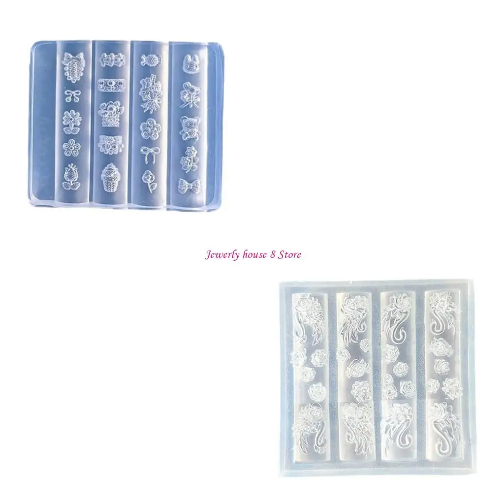 

Professional Silicone Decors Template Carving Moulds Decors Silicone Molds Suitable for Nail Decorations