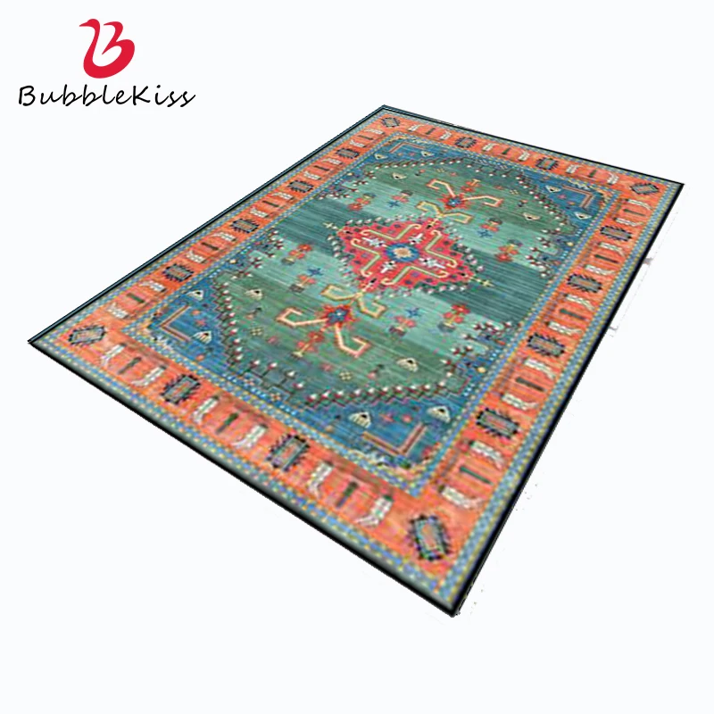 Bubble Kiss Retro Persian Style Living Room Carpet Mediterranean Lake Blue Green Bedroom Rug Home Deocr Carpet Bedside Door Mat