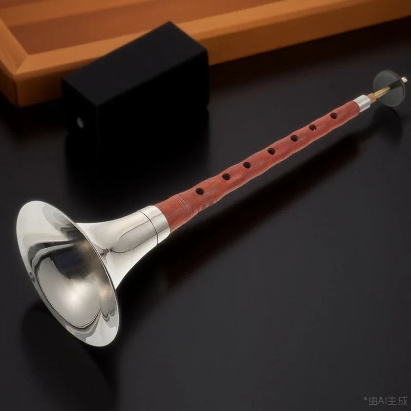 

1 Set Red Sandalwood Suona Chinese Professional Wind Instrument For Beginners Ethnic Music Practical National Musical Instrument