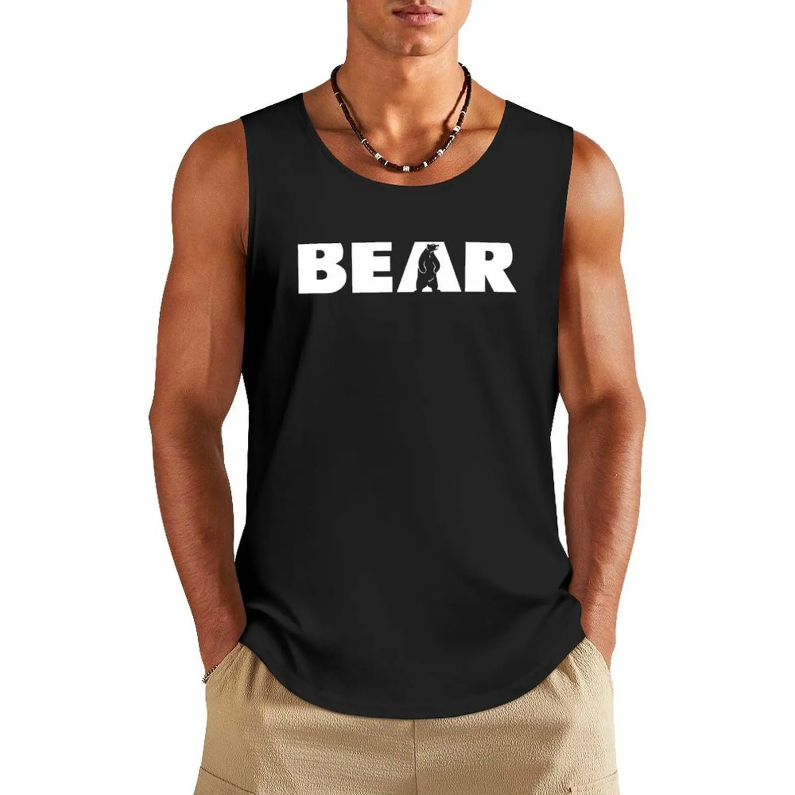 

BEAR logo Tank Top Short sleeve gym t-shirts man gym shirts t-shirt gym man