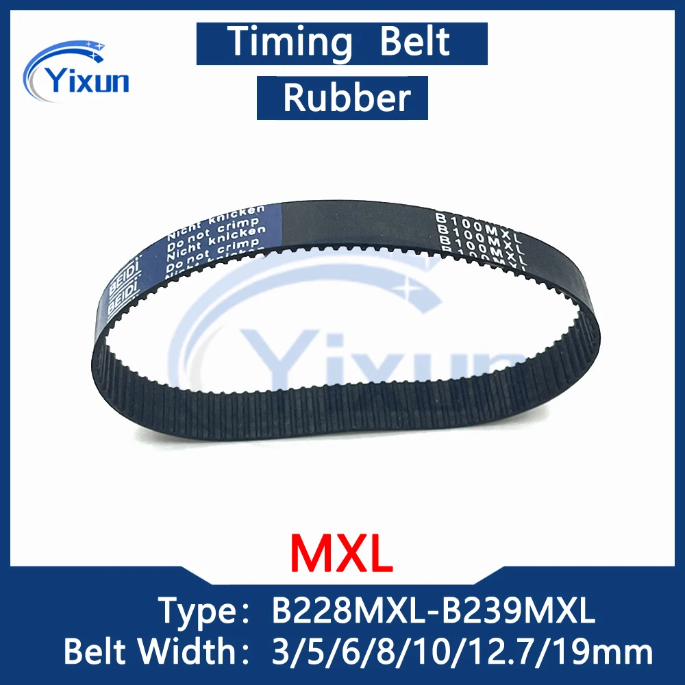 

MXL Close Loop Rubber Timing Belt B228 B229 B230 B231 B232 B233 B234 B235 B236 B237 B238 B239 Width 3/5/6/10/19mm MXL Drive Belt