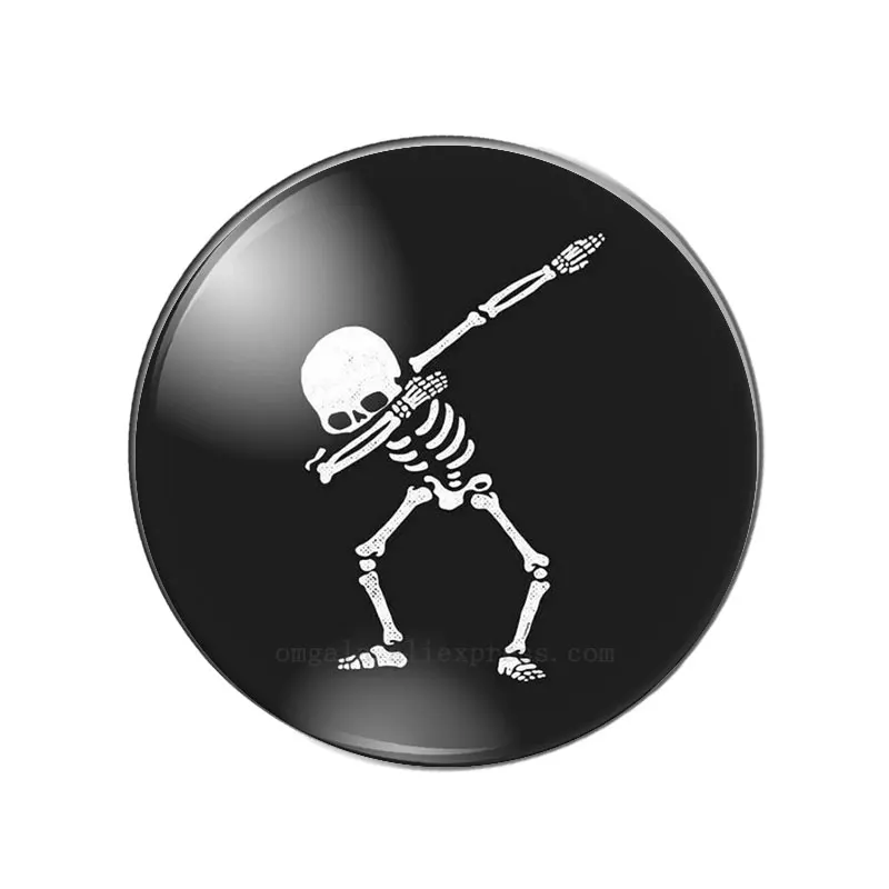 Fashion Black White Color Cartoon Skull 10pcs 12mm/18mm/20mm/25mm Round photo glass cabochon demo flat back Making findings