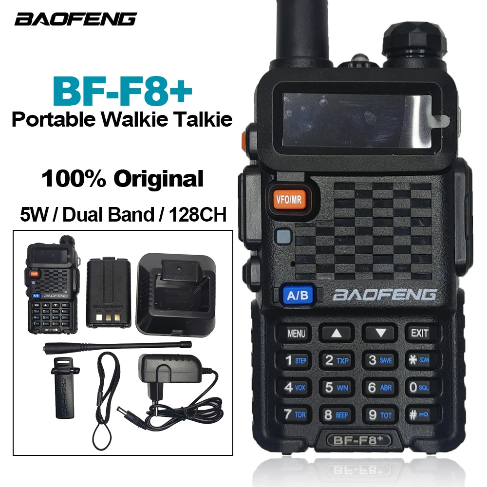 

BAOFENG Original Walkie Talkie BF-F8+ Portable Two Way Radios 5W Dual Band 128CH 1800mAh Amateur CB Ham Radio UV-5R Upgraded F8+