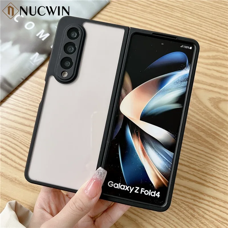 For Samsung Galaxy Z Fold 6 5 4 Case Matte Transparent UltraThin Soft Silicone Cases For Galaxy ZFold6 Fold5 Clear Protect Cover