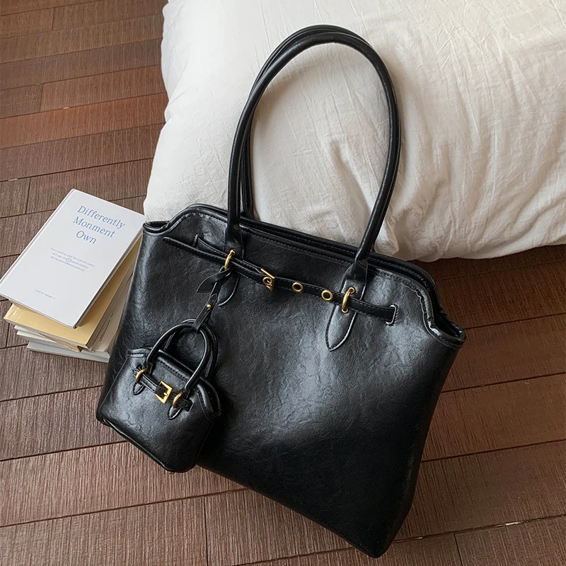 

Брендовая модная сумка на плечо, легкая роскошная простая корейская женская сумка в стиле ретро, высококачественная универсальная сумка-тоут большой вместительности для поездок на работу