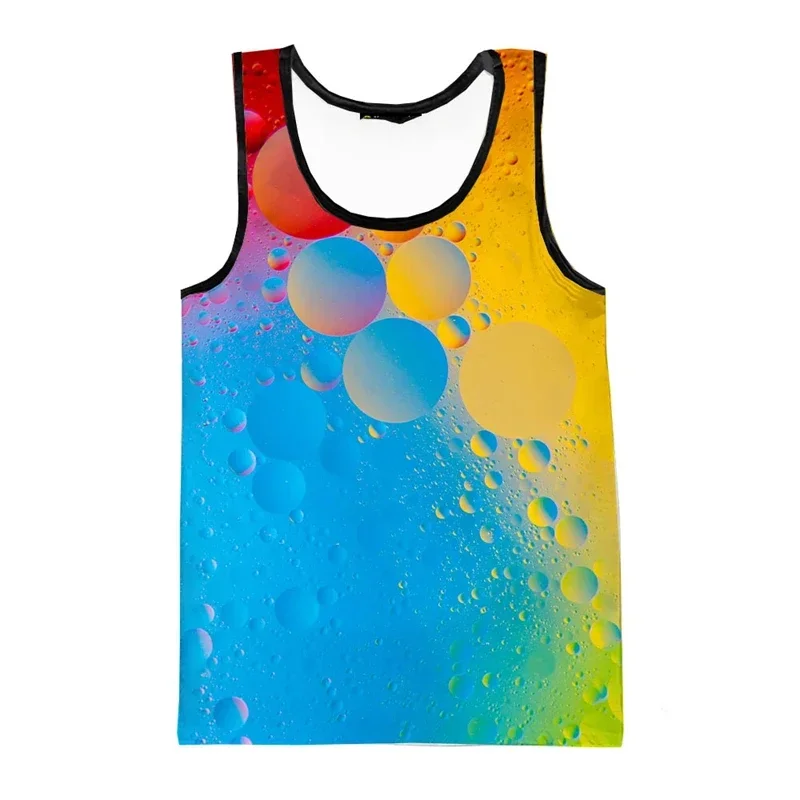 

Men's Tank Tops Rainbow Paint Splatter 3D Vest Men Summer Fashion Casual Sleeveless Vest Hip Hop Harajuku Streetwear Cool Tops