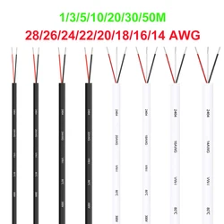 Electrical Audio Wire 2 3 Cores USB Extension Cable 28 26 24 22 20 18AWG 12V Flexible Car Automotive Wire For LED Light Speakers