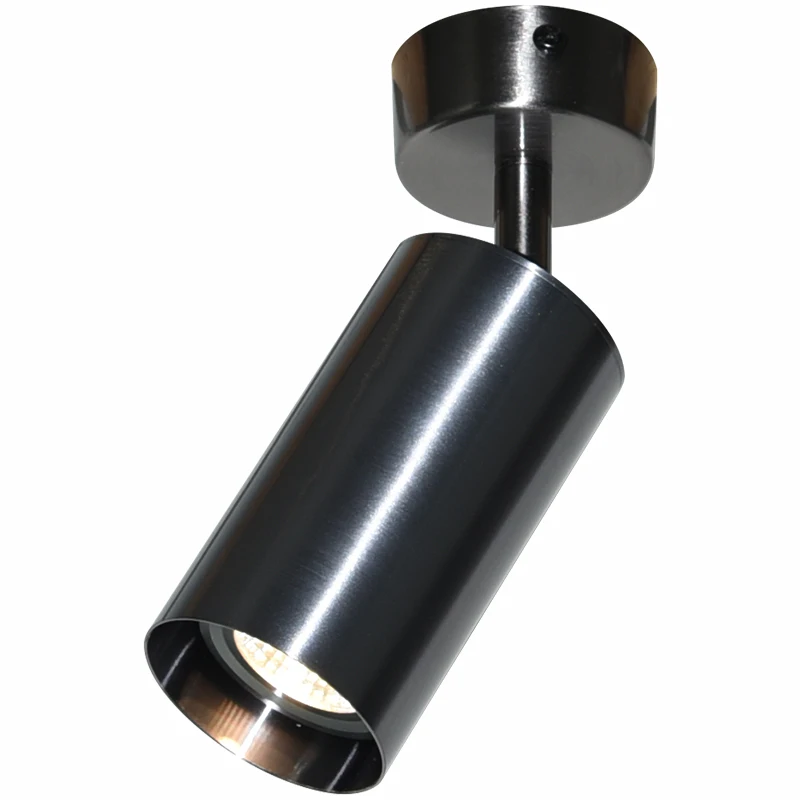 Lampu Sorot Led Dipasang Di Permukaan Sumber Cahaya Dapat Diganti GU10 Lampu Langit-langit Titik Bohlam Baja Tahan Karat Nikel Warna Emas 110V 220V