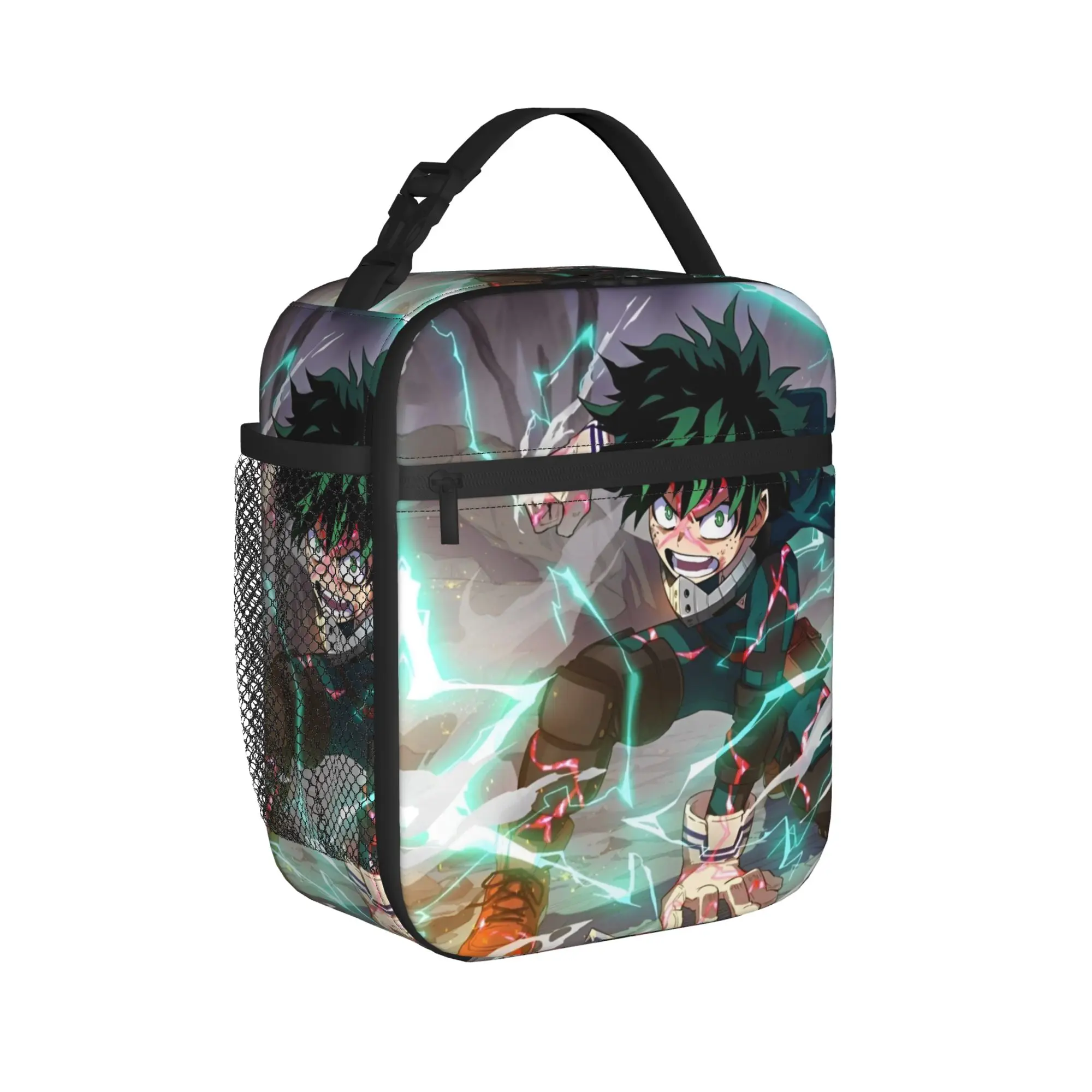 MHA Insulated Lunch Bag Cooler Bag Reusable,Meal Container Anime High Capacity Tote Lunch Box Girl Boy Beach  Travel