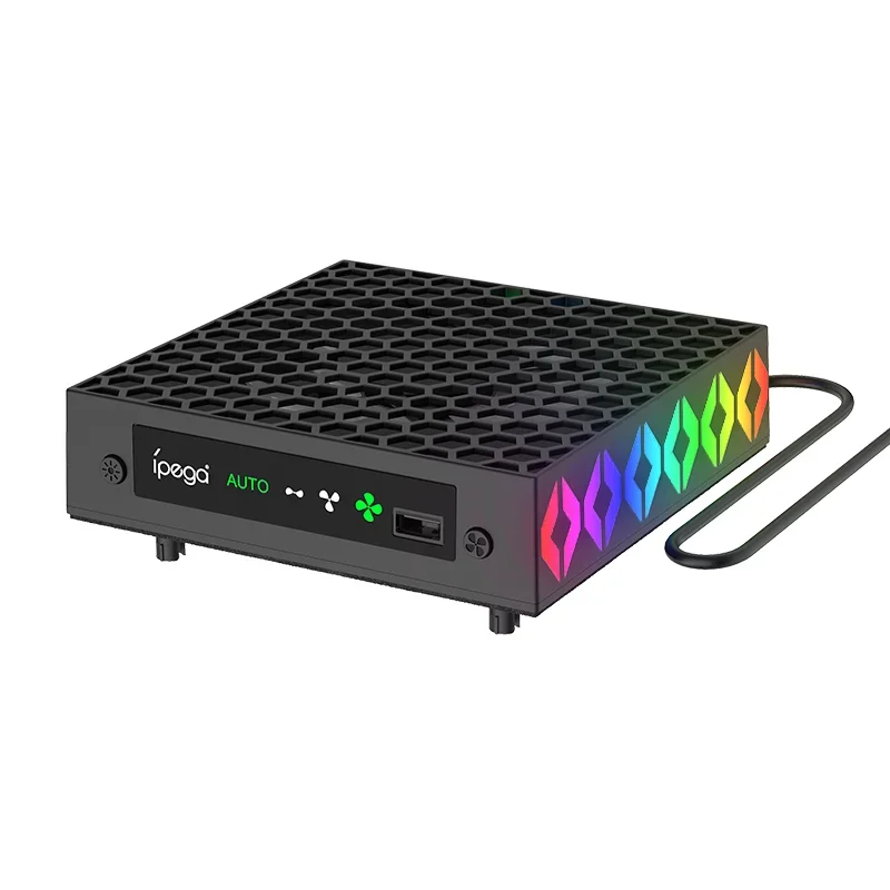พัดลมระบายความร้อน Ipega สําหรับ Xbox Series X Host RGB Rainbow Cooler ปรับความเร็วลมพัดลมกระจายความร้อนพร้อมพอร์ตชาร์จ USB