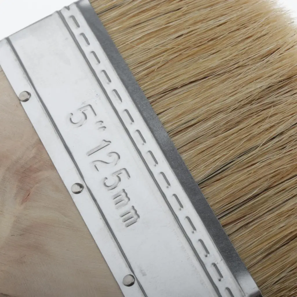 Flat Bristle Brush for Painting Crafts Art Supply Wooden Handle Acrylic and Watercolor Wall Painting Tool
