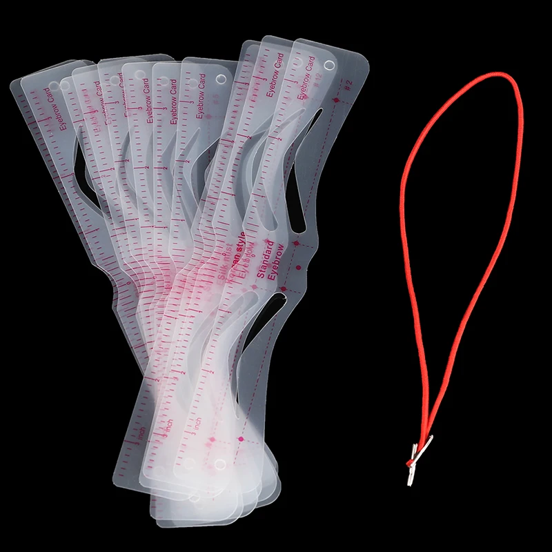12 estilos de herramientas de maquillaje, tarjeta de estribo, Kit de modelado de cejas, plantilla de cejas