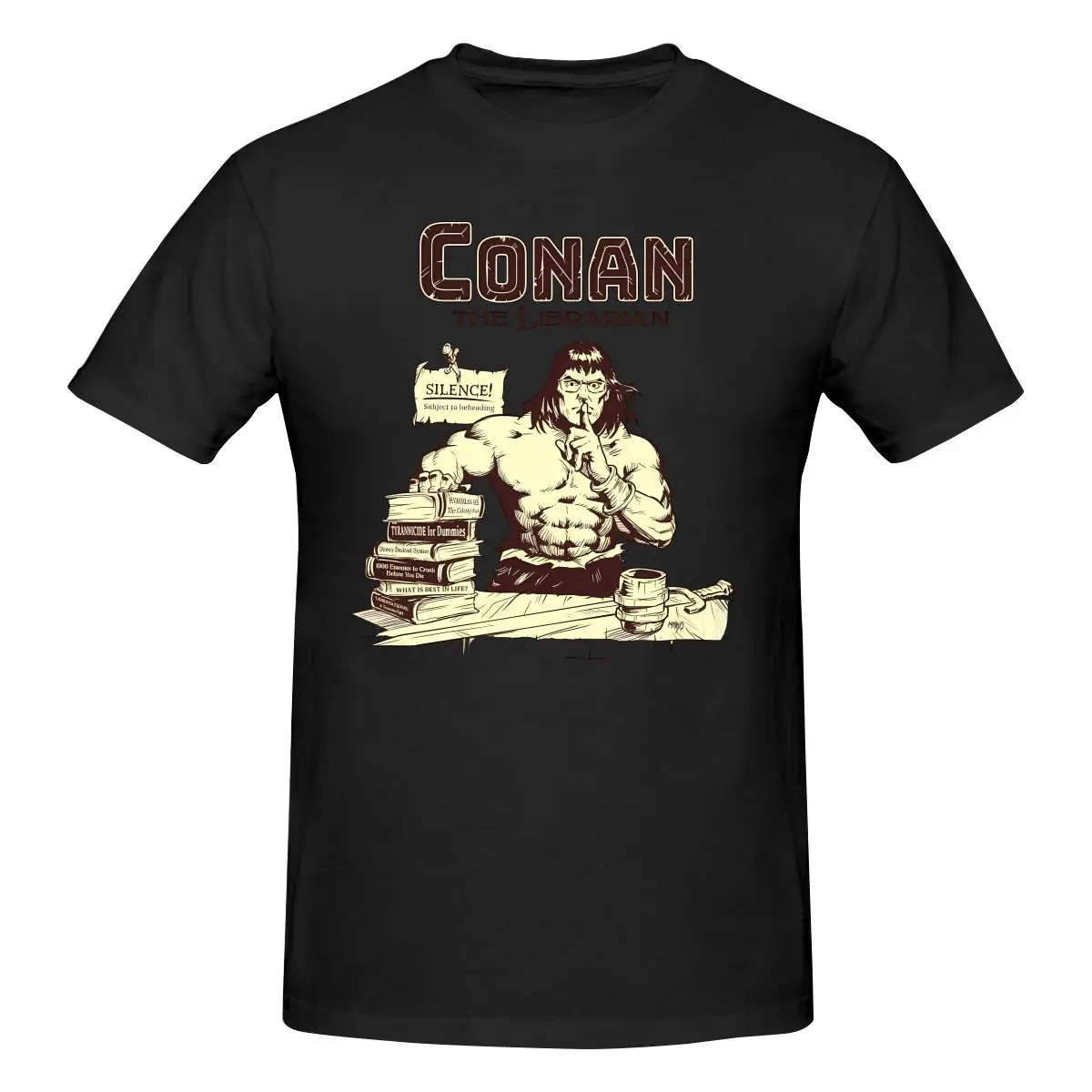 

Funny Conan The Librarian Men's Printed T-Shirt Unisex T shirtVintage