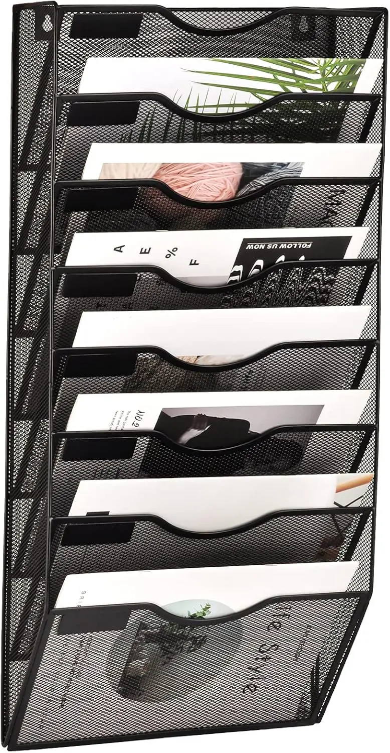 

Настенный органайзер с 8 карманами и сетчатым дизайном, настенный держатель для папок и бумаг для офиса, дома, школы