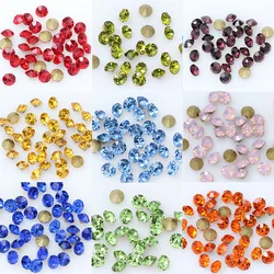 144/1440p ss20 Round color pointed foiled back Glass strass chatons stone czech crystal Nail Art rhinestone jewelry making beads