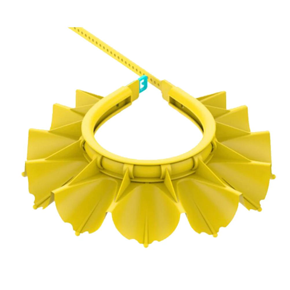 

Baby Shower Cap Waterproof Ear Protection Infant Bathing Cap Soft Rubber Hat Yellow Color Keeps Hair Out Eyes Durable