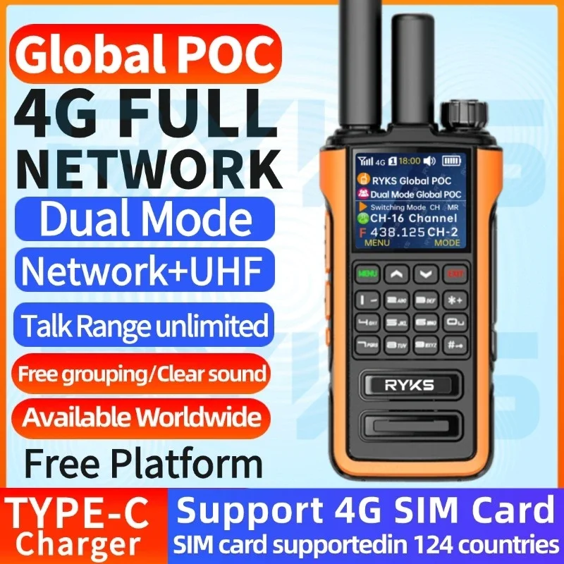 Международная связь 4G PoC и UHF интернет Двусторонняя радиостанция Sim-карта рация большой радиус действия 5000 км пара (без оплаты) внутренняя платформа