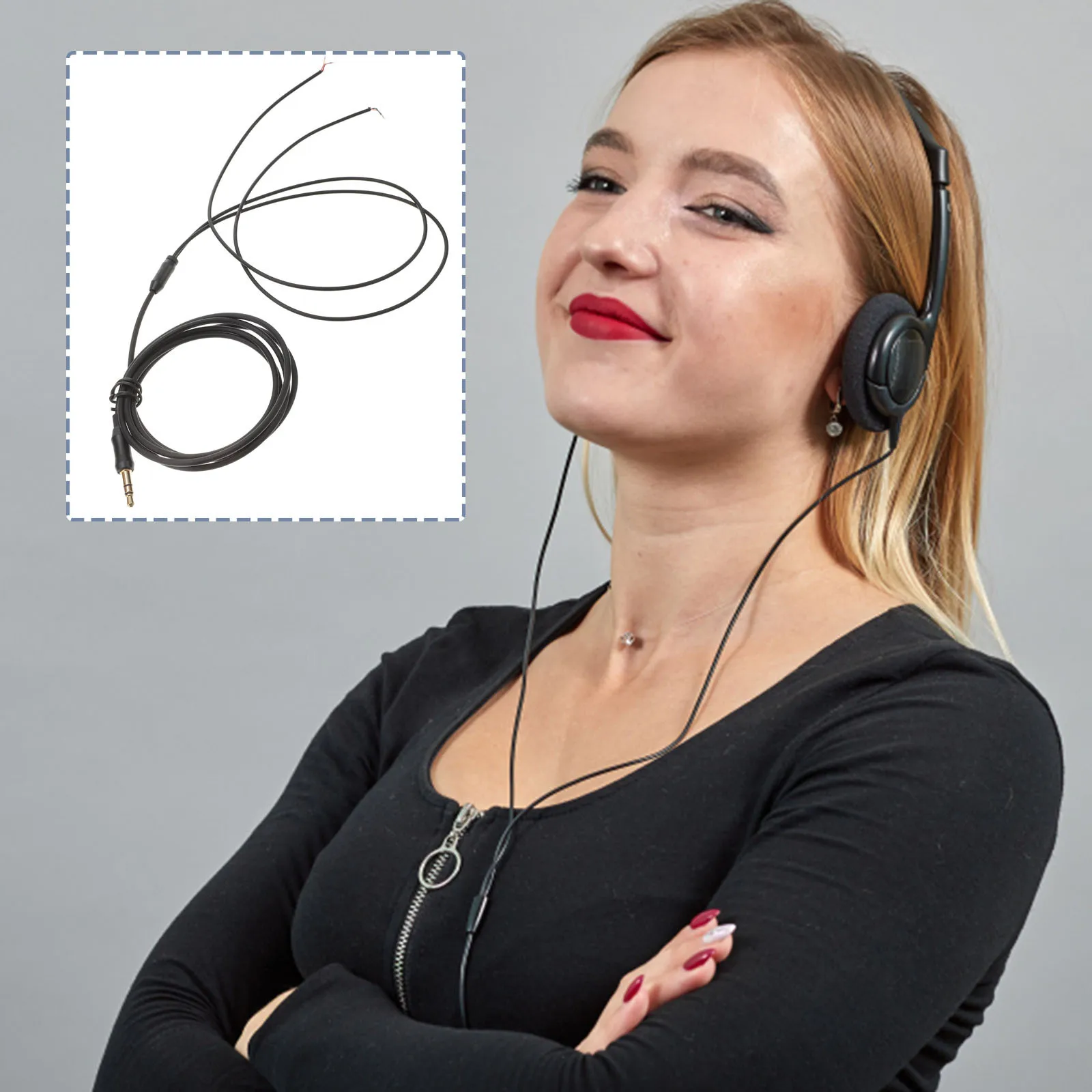 1 قطعة 1.5 متر سماعة سوداء TPE سترة 30 الأساسية الأكسجين الحرة النحاس استبدال كابل ل سماعة ترقية الملحقات #2