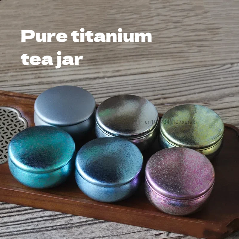 

Мини-банка для чая из чистого титана, маленький размер, портативный герметичный удобный для путешествий изысканный портативный контейнер для хранения, мини-размер