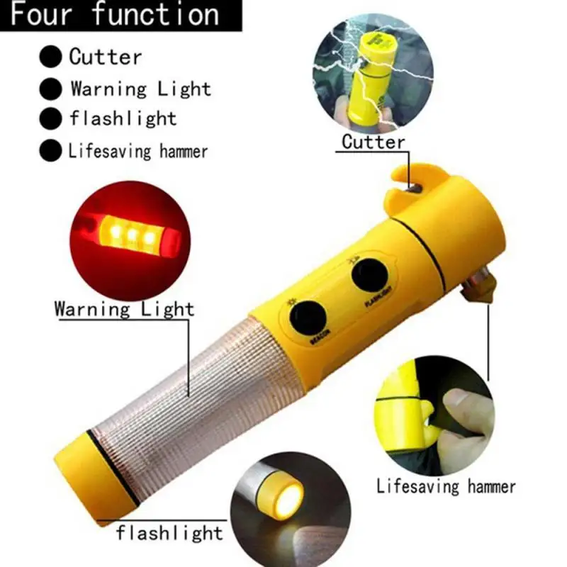 Multiple Functional Car Safety Hammer Emergency Hammer With Car Glass Breaker Seat Belt Cutter Flashlight Car Rescue Tool