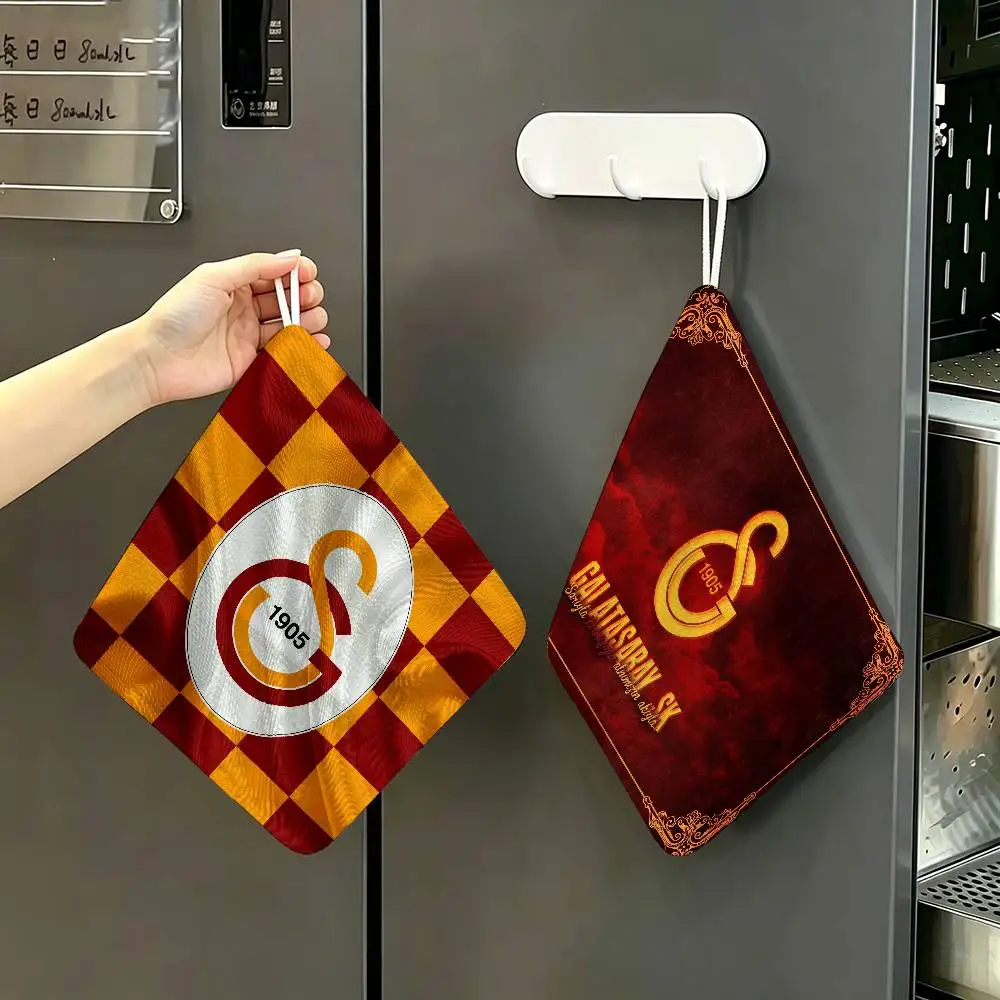 Football Team Galatasaray Polyester Cotton Hanging Kitchen Towel, Skin Friendly Hand Wiping Towel For Hotel Cafe Household