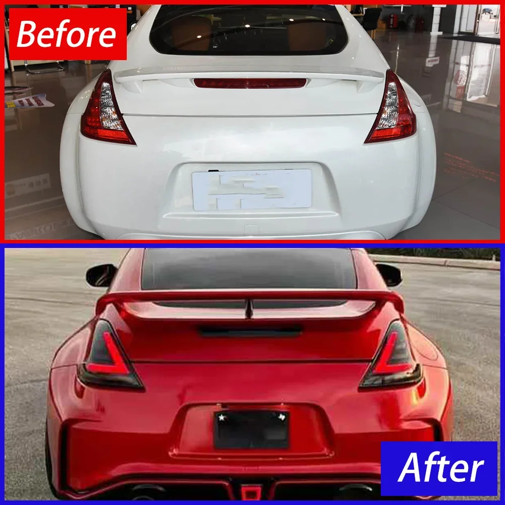 

Для Nissan 370Z 2008-2019 светодиодные задние фонари автомобиля в сборе, обновленный эффект запуска, динамический инструмент, сигнальный светильник, аксессуары Plug and Play