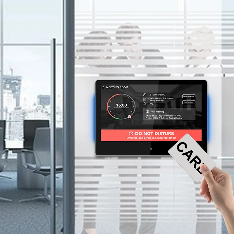 Wall-mounted meeting room digital signage Android digital touchscreen panel meeting room reservation schedule display