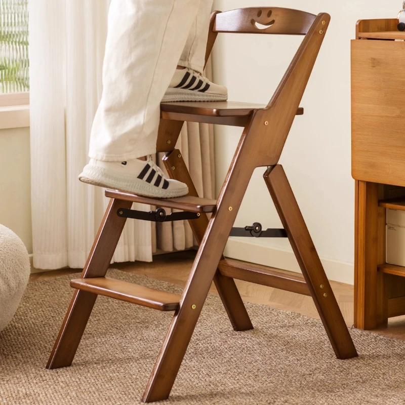 مقعد سلم متعدد الوظائف قابل للطي، سلم تسلق منزلي مزدوج الأغراض ومقعد سميك مع مسند ظهر سااداريلي #3