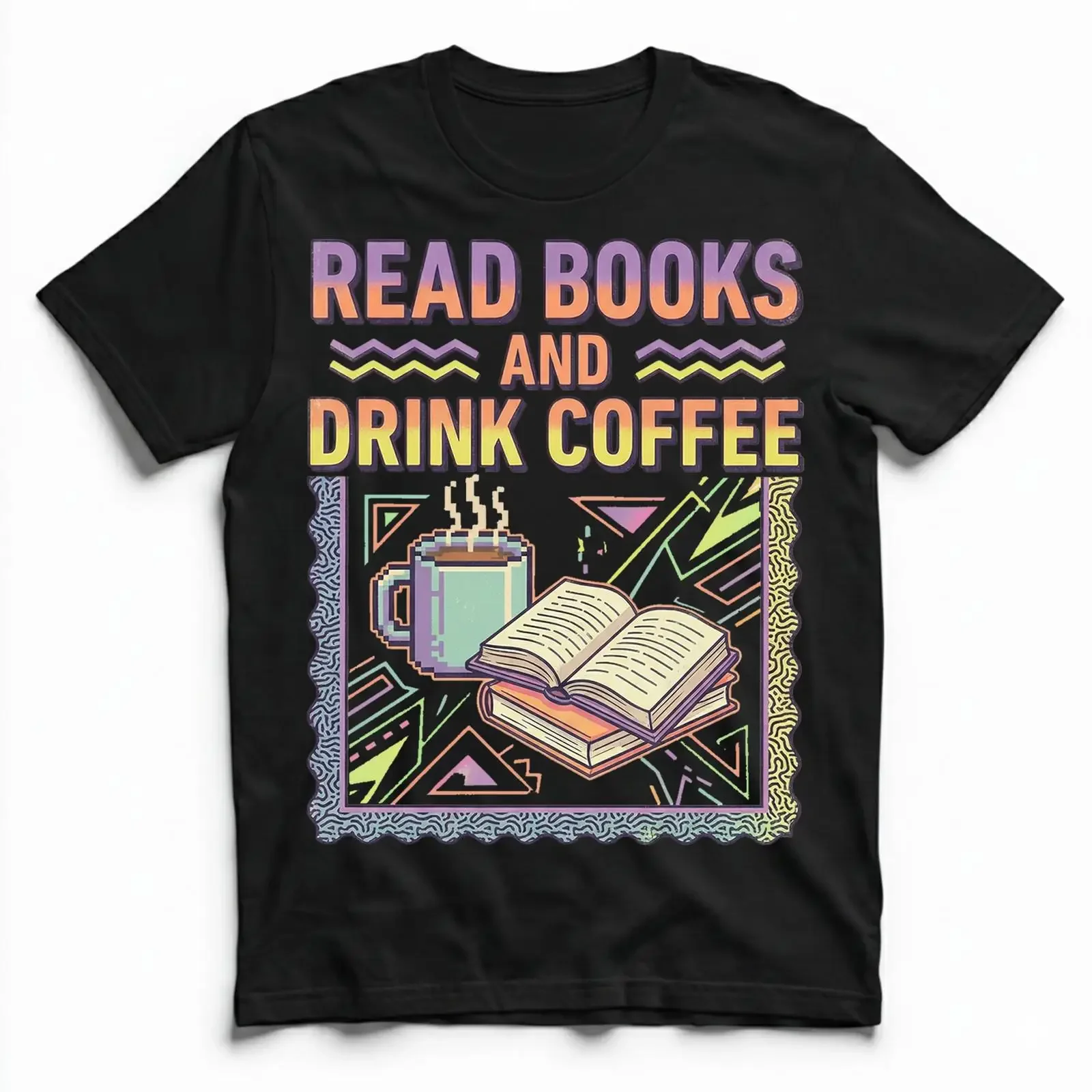 Футболка с принтом «Легкие книги, пить кофе», в стиле Vaporwave, ретро-эстетика, романтический подарок, винтажная футболка с эффектом потертости, графический топ для повседневной носки