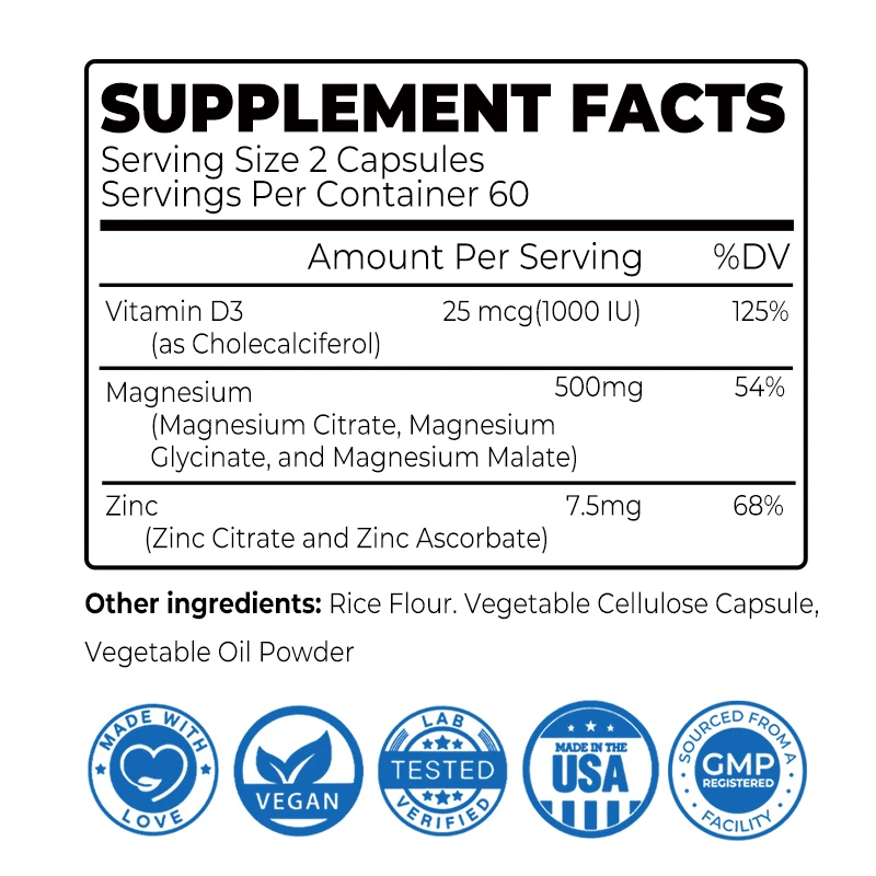 Magnesium Glycinate Capsules - Supports Bone, Heart, Nerve, Muscle, Joint Health and Promotes Sleep